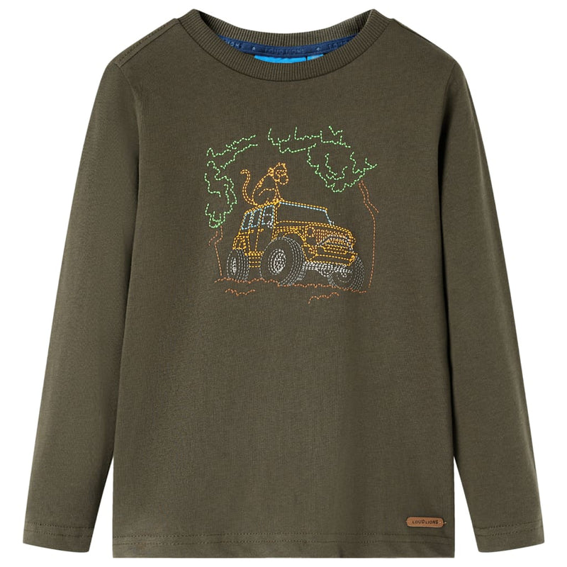 Camicia per bambini Vidaxl con maniche lunghe 116 kakikentig