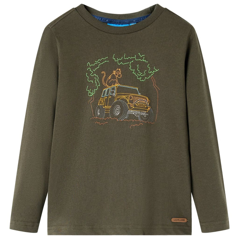 Camicia per bambini Vidaxl con maniche lunghe 128 kakikentig