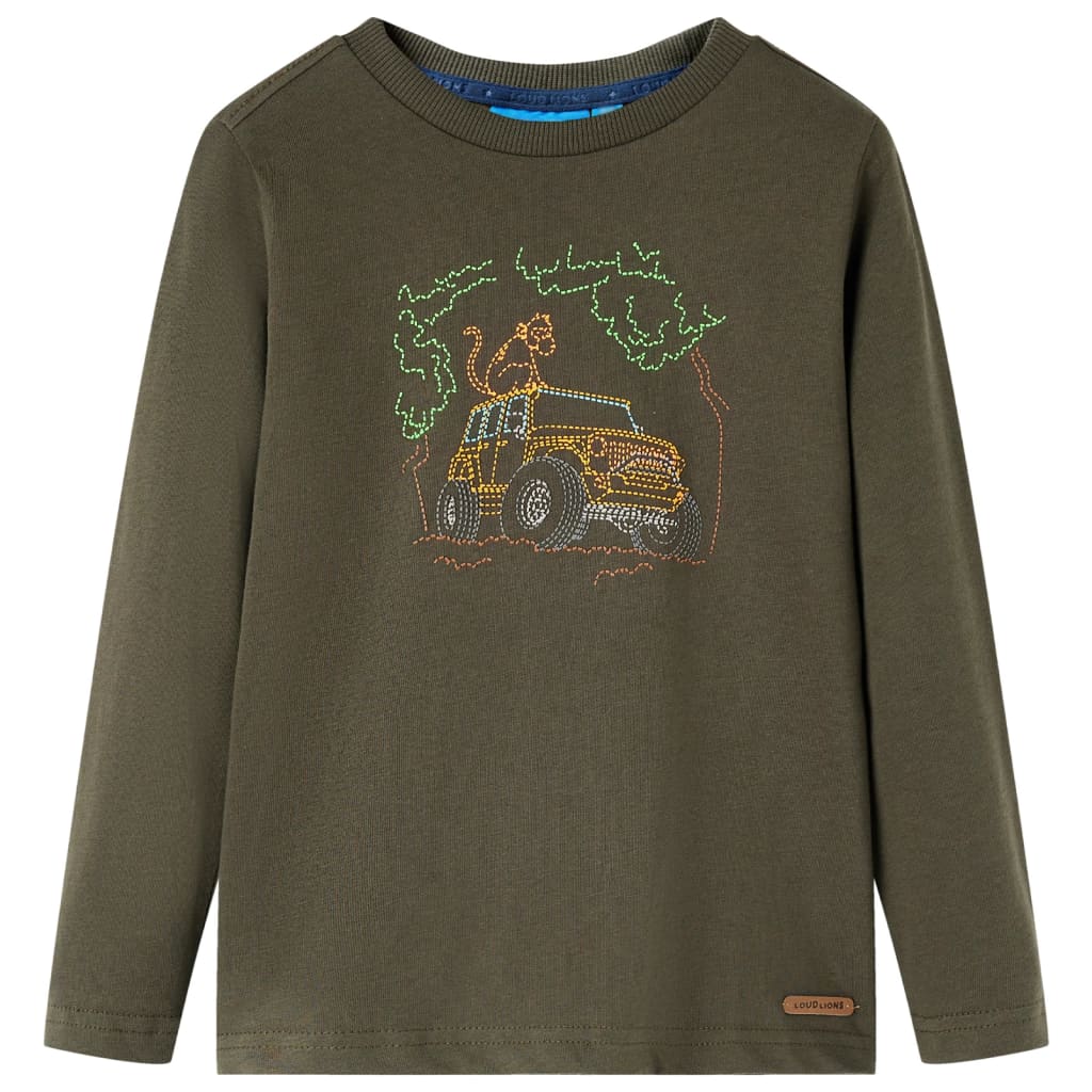 Camicia per bambini Vidaxl con maniche lunghe 128 kakikentig