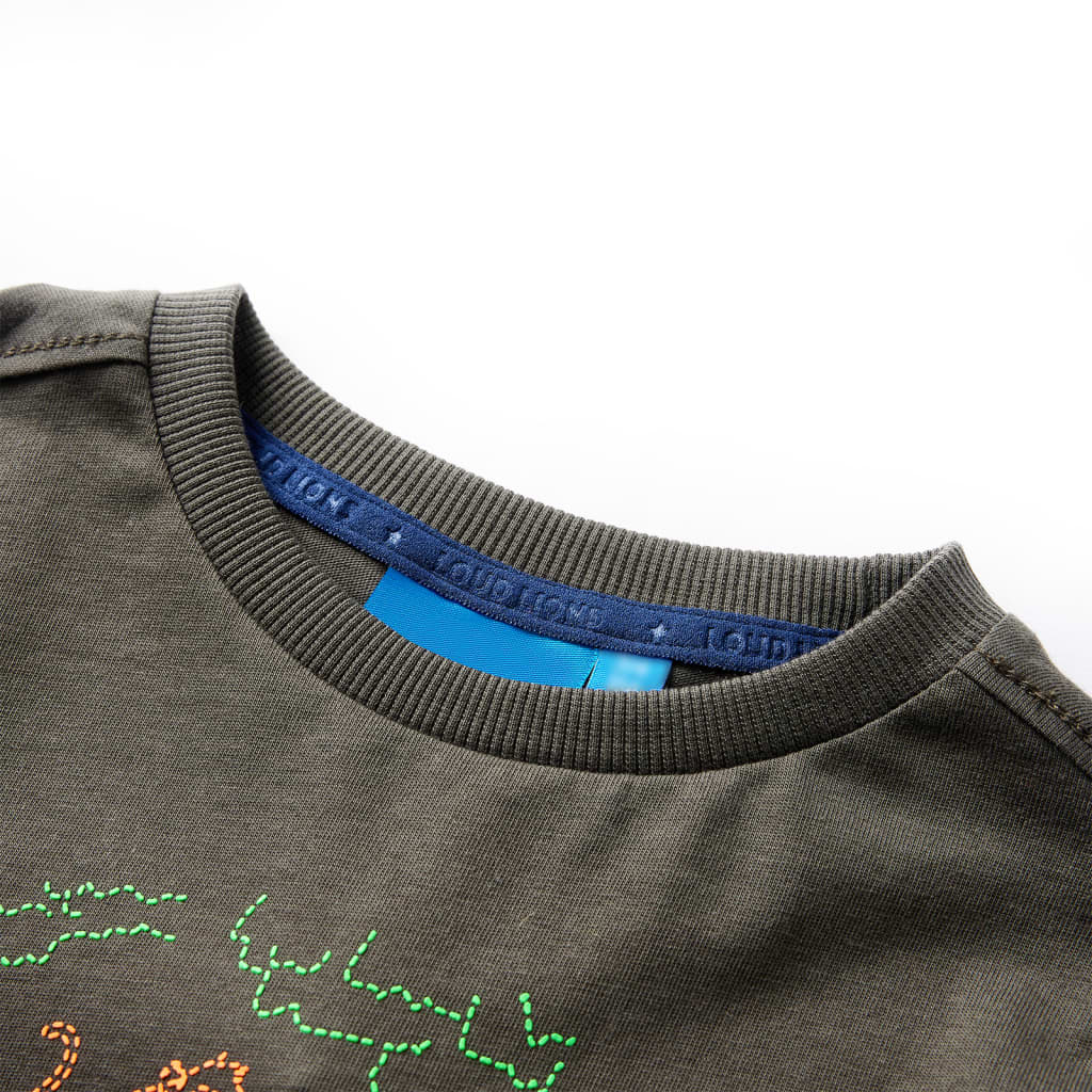 Camicia per bambini Vidaxl con maniche lunghe 128 kakikentig