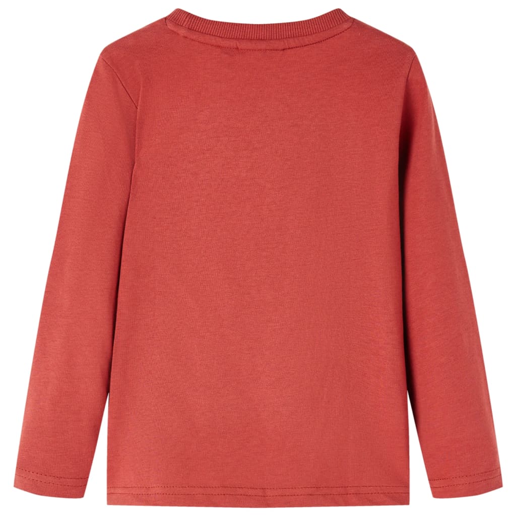 Camicia per bambini Vidaxl con maniche lunghe 92 marrone rossastro