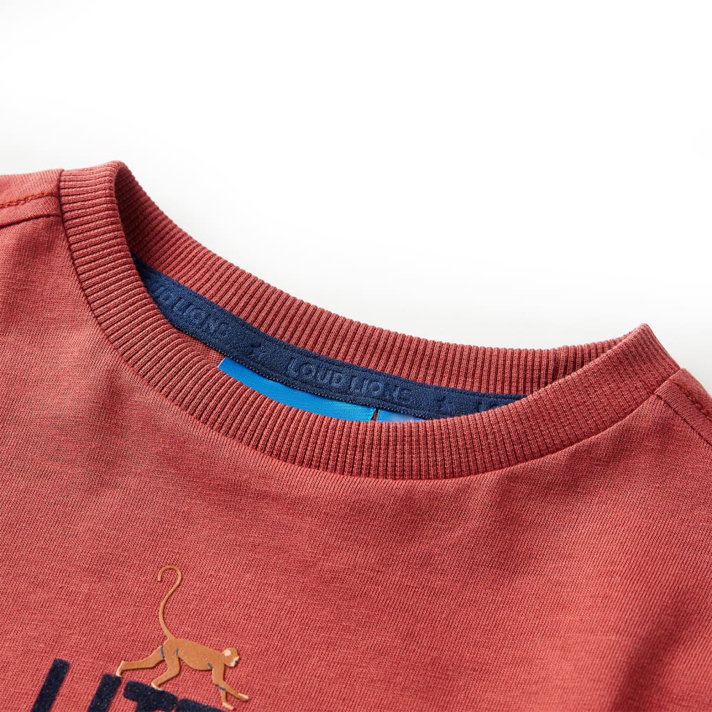 Camicia per bambini Vidaxl con maniche lunghe 92 marrone rossastro