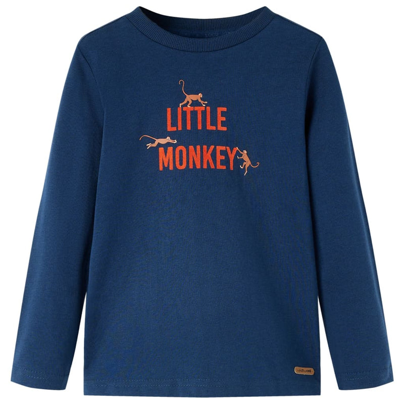 Camicia per bambini Vidaxl con maniche lunghe 92 blu navy