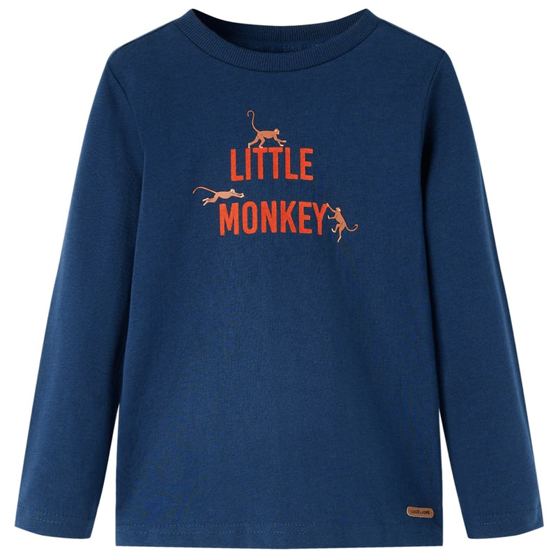 Camicia per bambini Vidaxl con maniche lunghe 116 blu navy