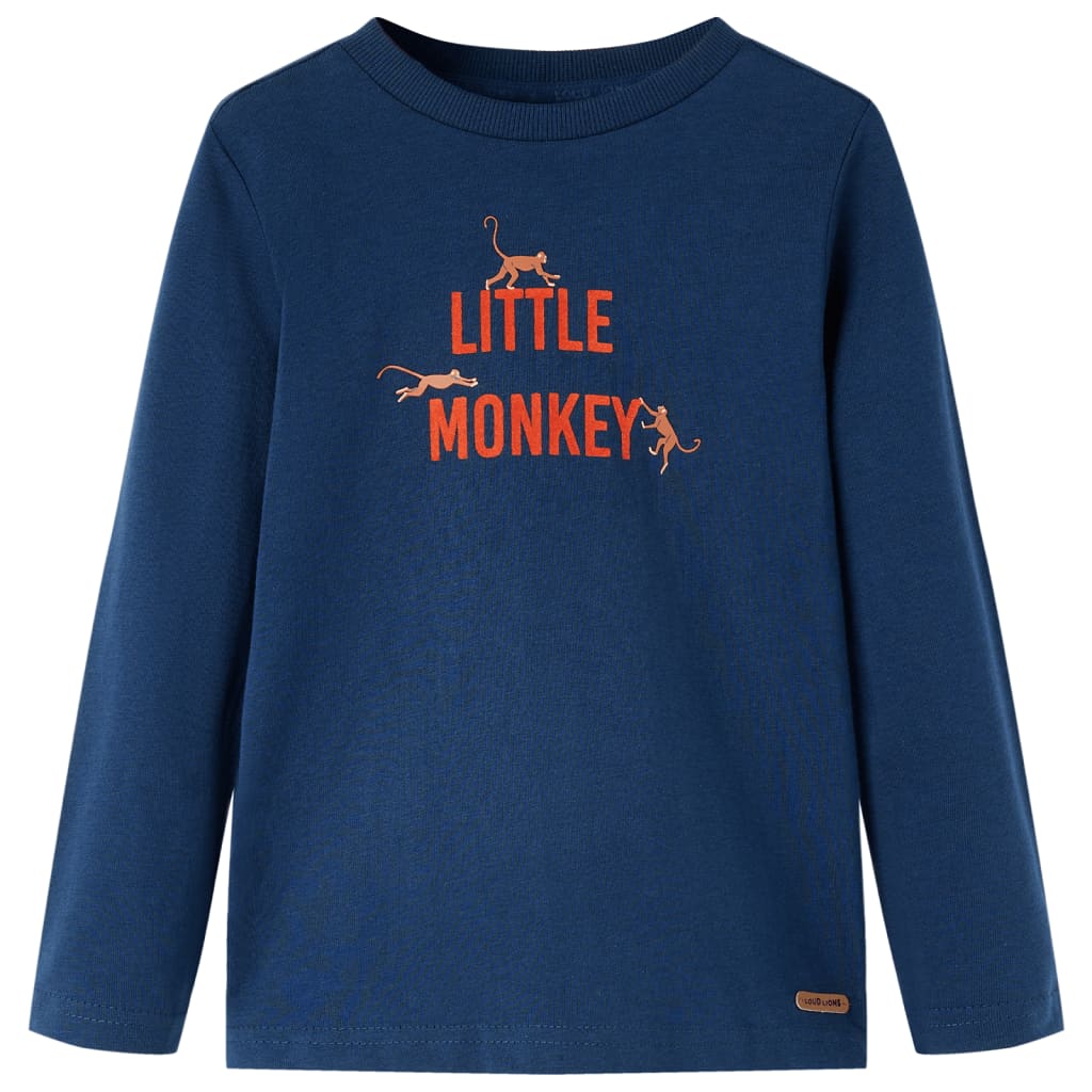 Camicia per bambini Vidaxl con maniche lunghe 128 blu navy