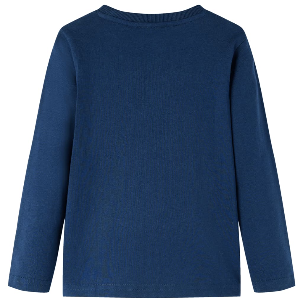 Camicia per bambini Vidaxl con maniche lunghe 128 blu navy