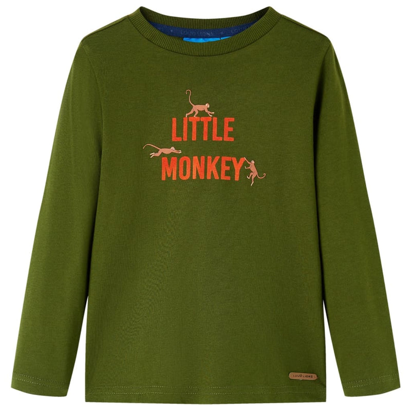 Camicia per bambini Vidaxl con maniche lunghe 140 Dark Kakik colorato