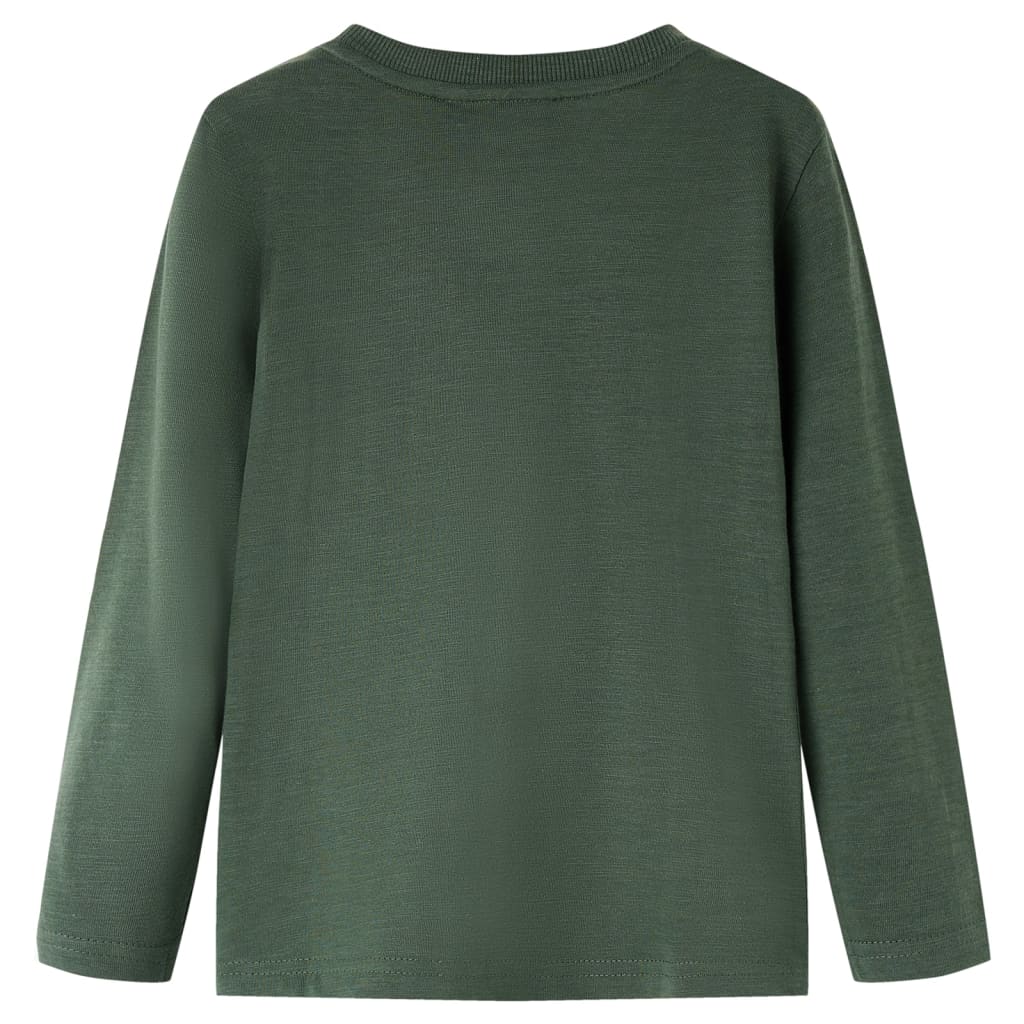 Camicia per bambini Vidaxl con maniche lunghe 92 Donkergroen