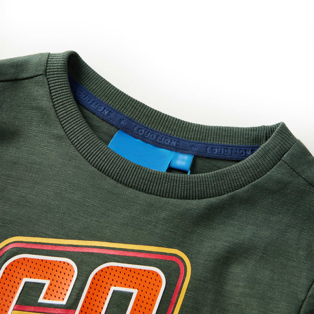 Camicia per bambini Vidaxl con maniche lunghe 92 Donkergroen