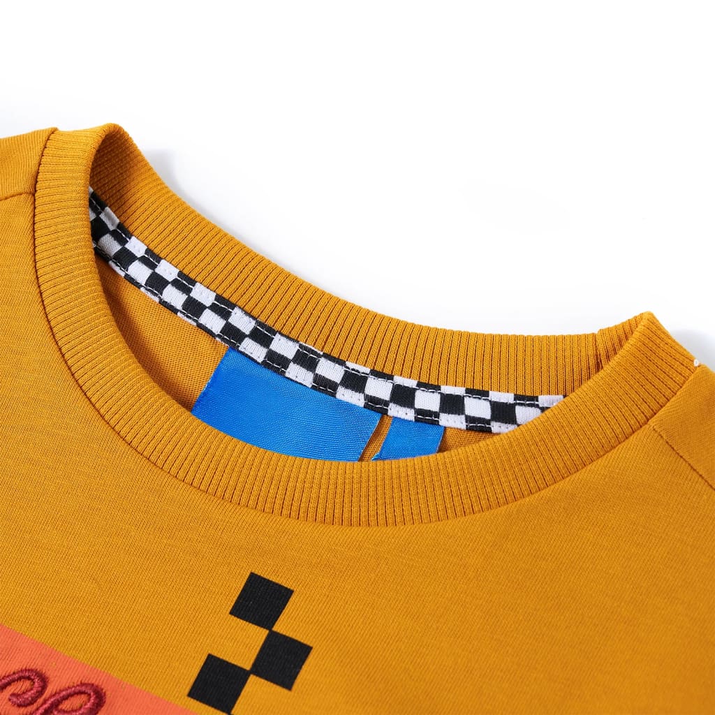 Camisa para niños de Vidaxl con mangas largas 104 ocre -color