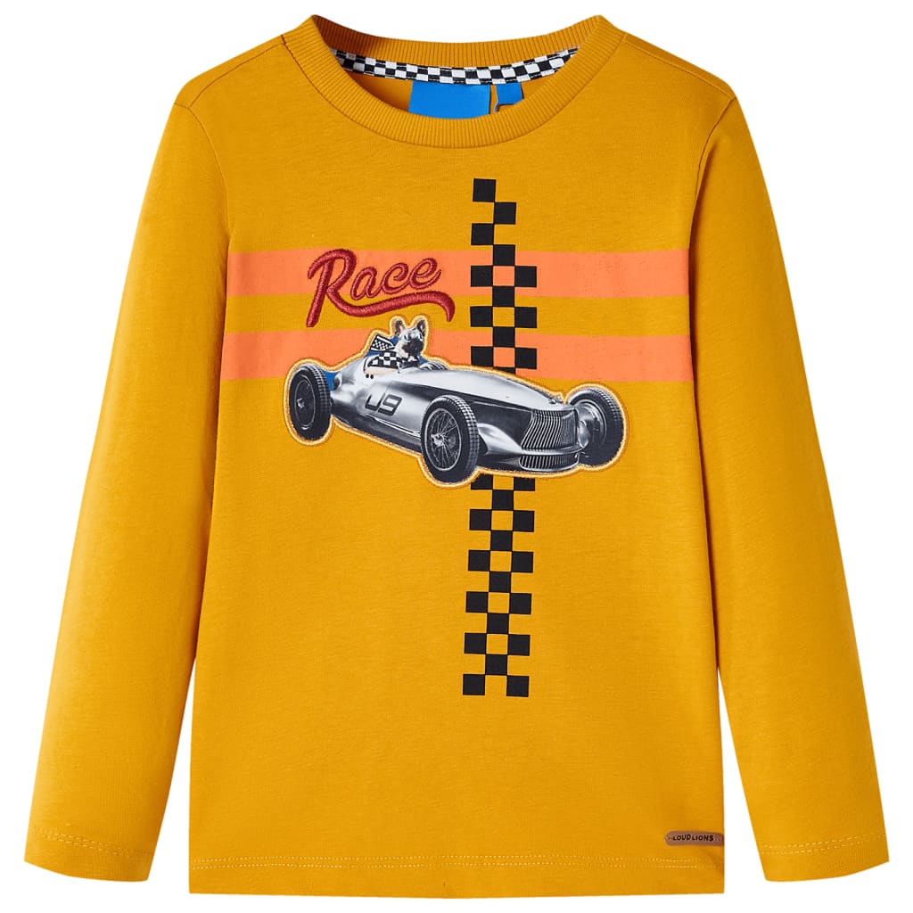 Camicia per bambini Vidaxl con maniche lunghe 128 ocra colori