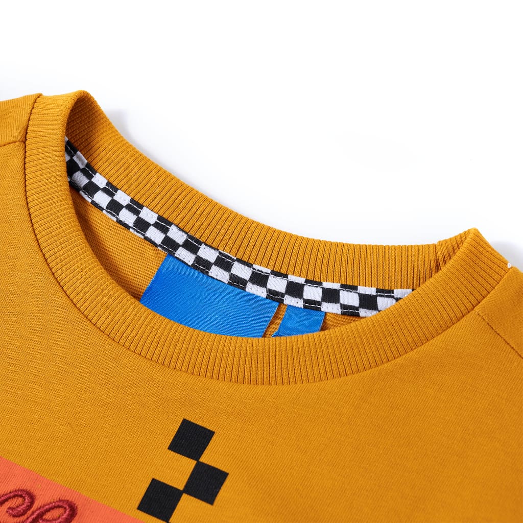 Camisa para niños de Vidaxl con mangas largas 140 ocre -color