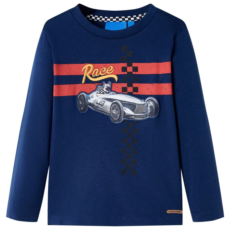 Camicia per bambini Vidaxl con maniche lunghe 92 blu navy