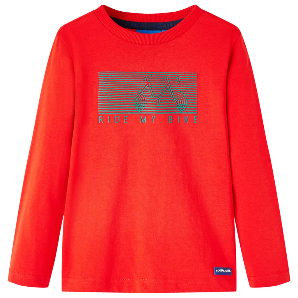 Camisa para niños de Vidaxl con mangas largas 92 rojo