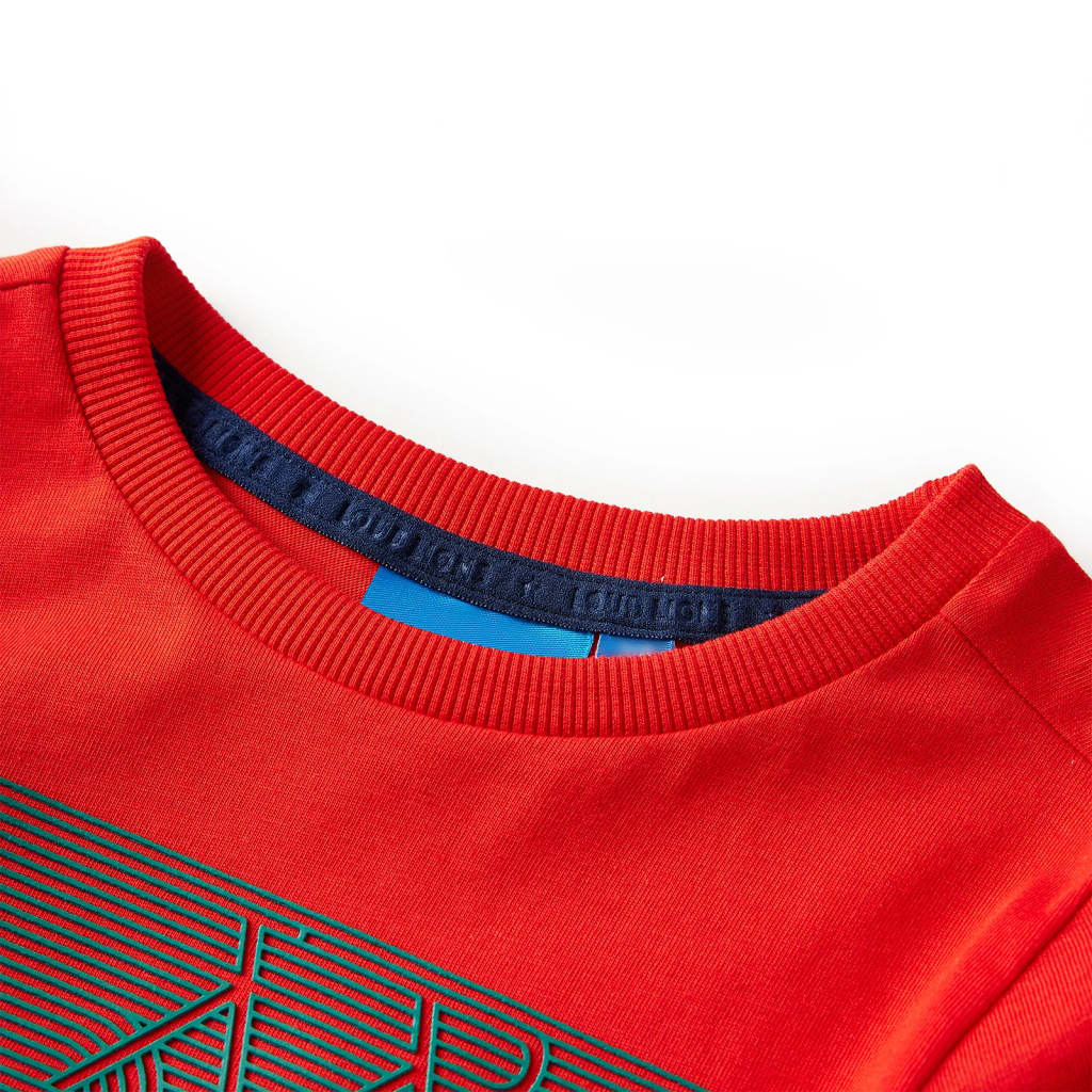 Camisa para niños de Vidaxl con mangas largas 92 rojo