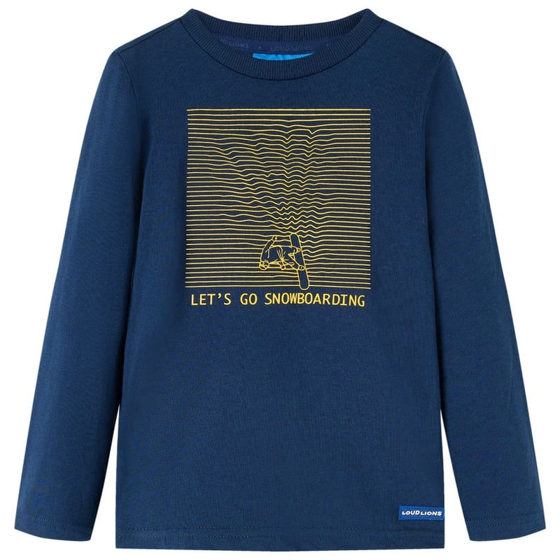 Camicia per bambini Vidaxl con maniche lunghe 92 blu navy