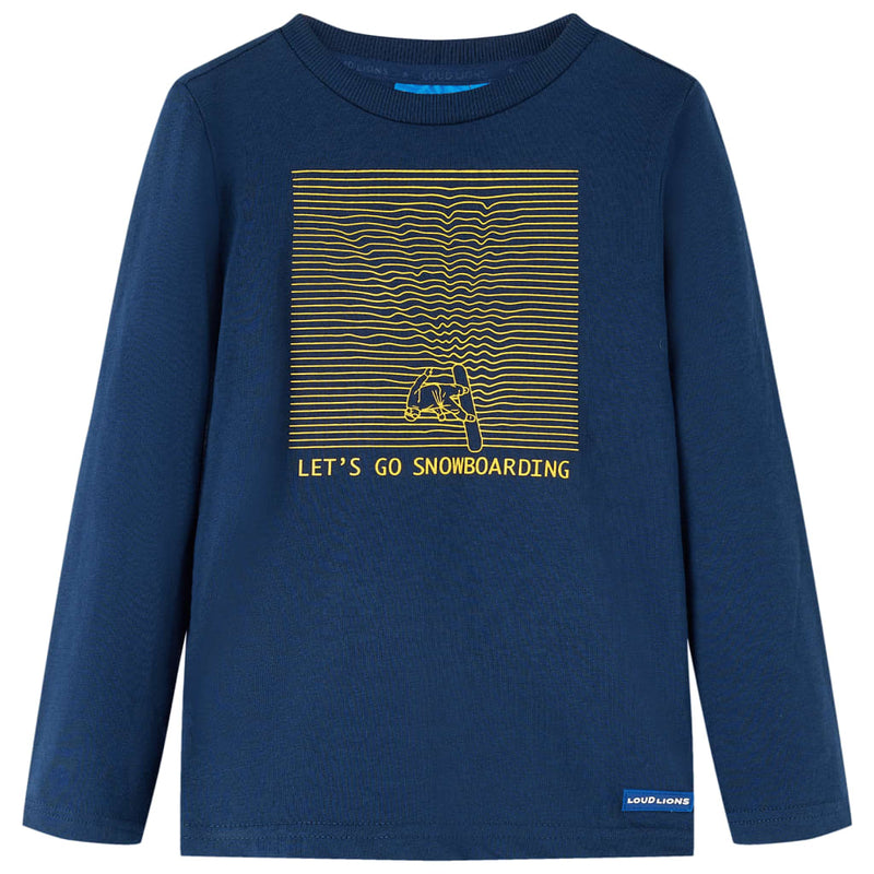 Camicia per bambini Vidaxl con maniche lunghe 104 blu navy