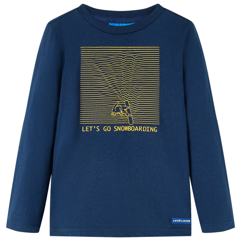 Camicia per bambini Vidaxl con maniche lunghe 128 blu navy