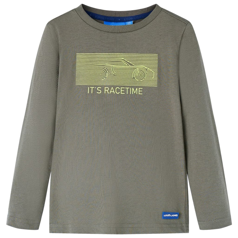 Camicia per bambini Vidaxl con maniche lunghe 116 kakikentig