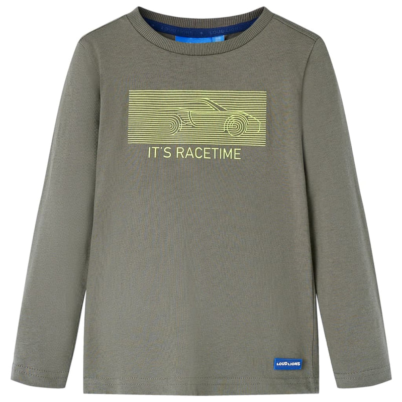 Camicia per bambini Vidaxl con maniche lunghe 128 kakikentig