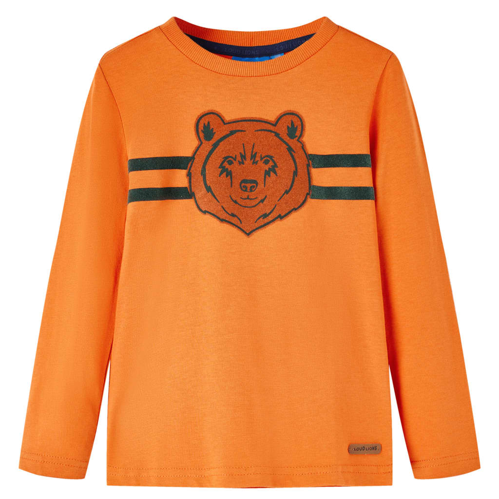 Camisa para niños de Vidaxl con mangas largas 140 Osck Orange