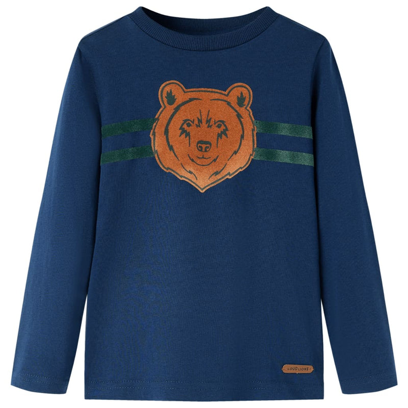 Camicia per bambini Vidaxl con maniche lunghe 92 blu navy