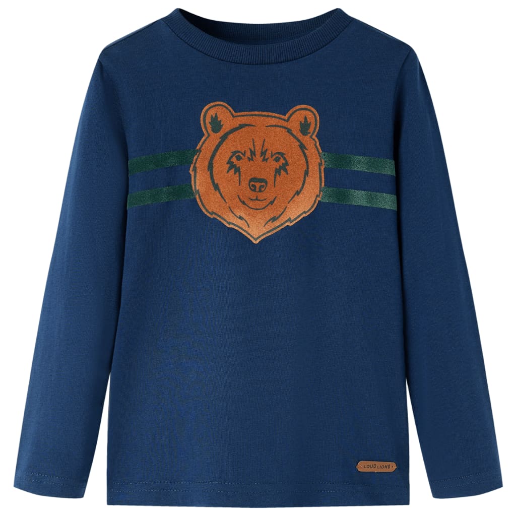 Camicia per bambini Vidaxl con maniche lunghe 92 blu navy