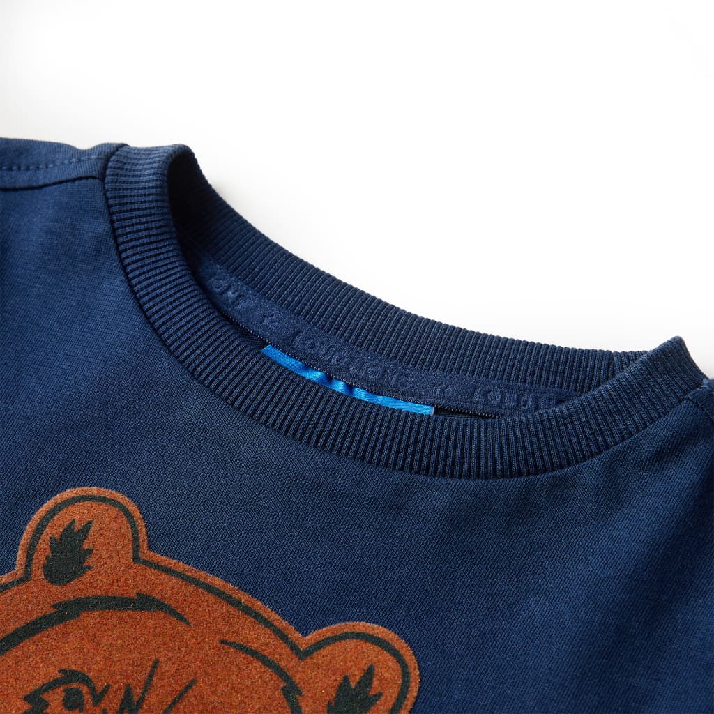 Camicia per bambini Vidaxl con maniche lunghe 92 blu navy