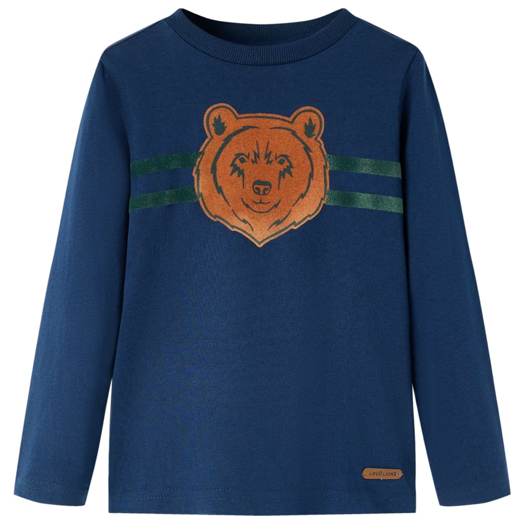 Camicia per bambini Vidaxl con maniche lunghe 104 blu navy