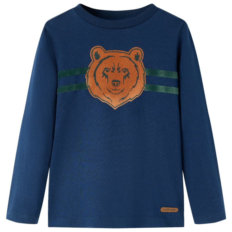 Camicia per bambini Vidaxl con maniche lunghe 116 blu navy