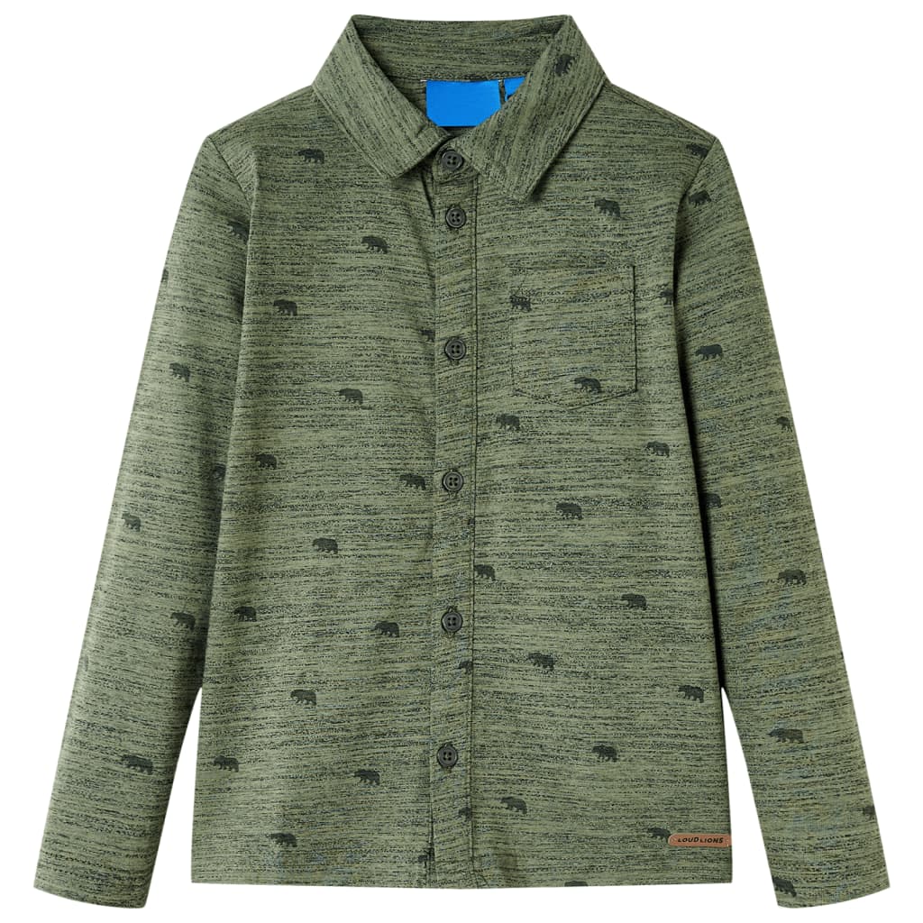 Vidaxl kindershirt 128 gemêleerd kakikleurig