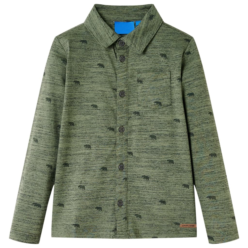 Vidaxl kindershirt 140 gemêleerd kakikleurig