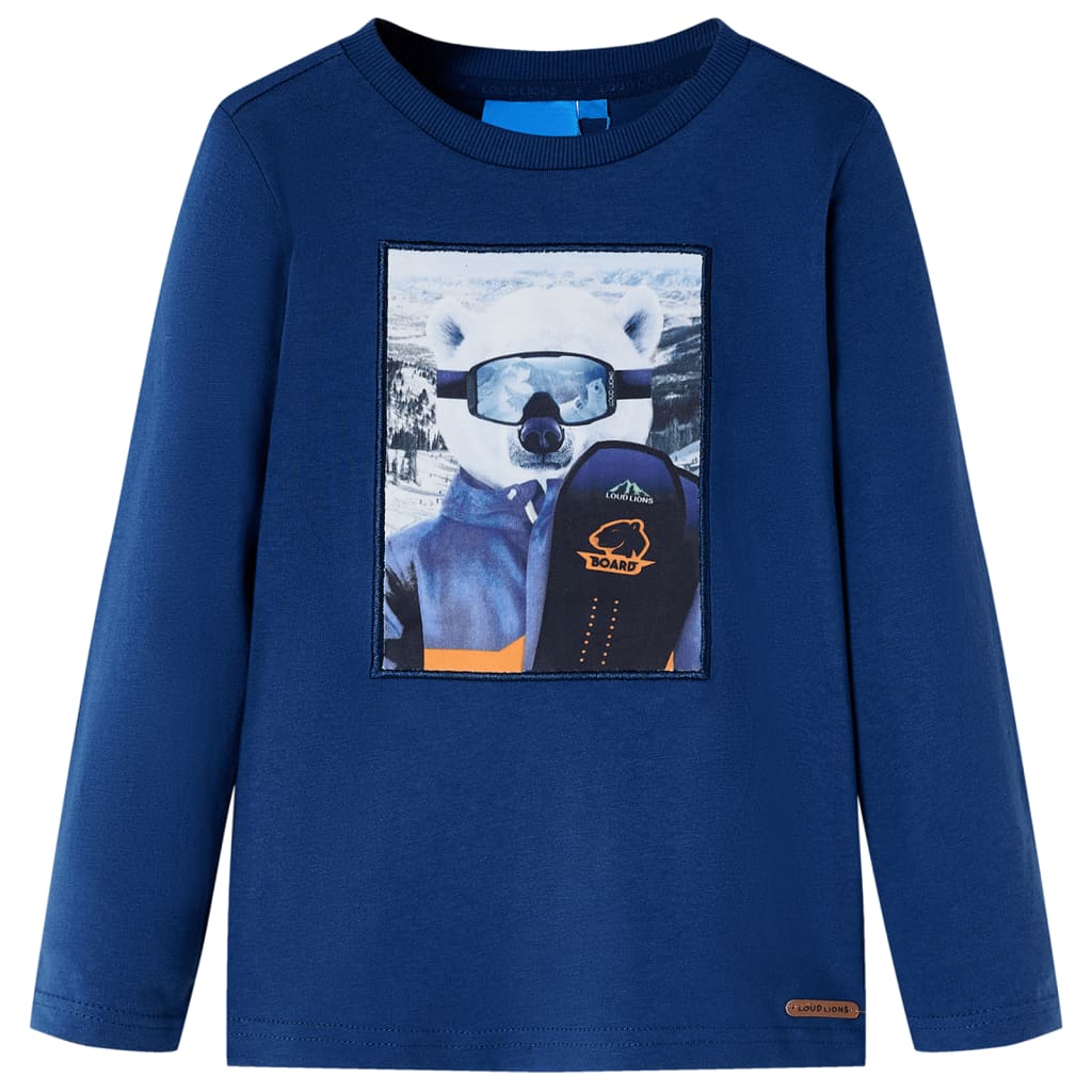 Camicia per bambini Vidaxl con maniche lunghe 104 jeans blu
