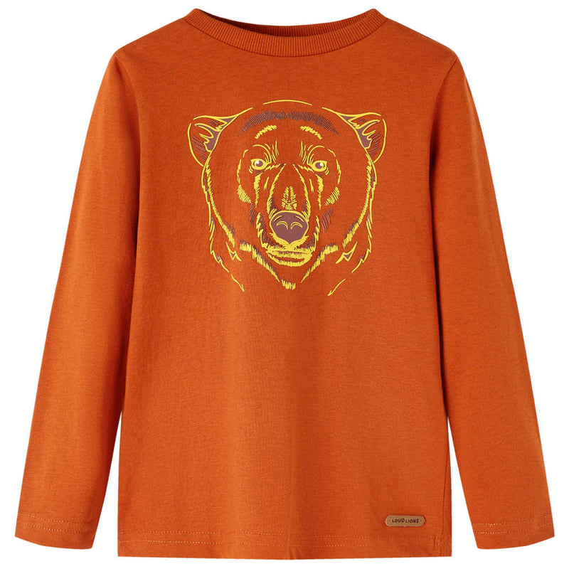 Camicia per bambini Vidaxl con maniche lunghe 116 ruggine leggera