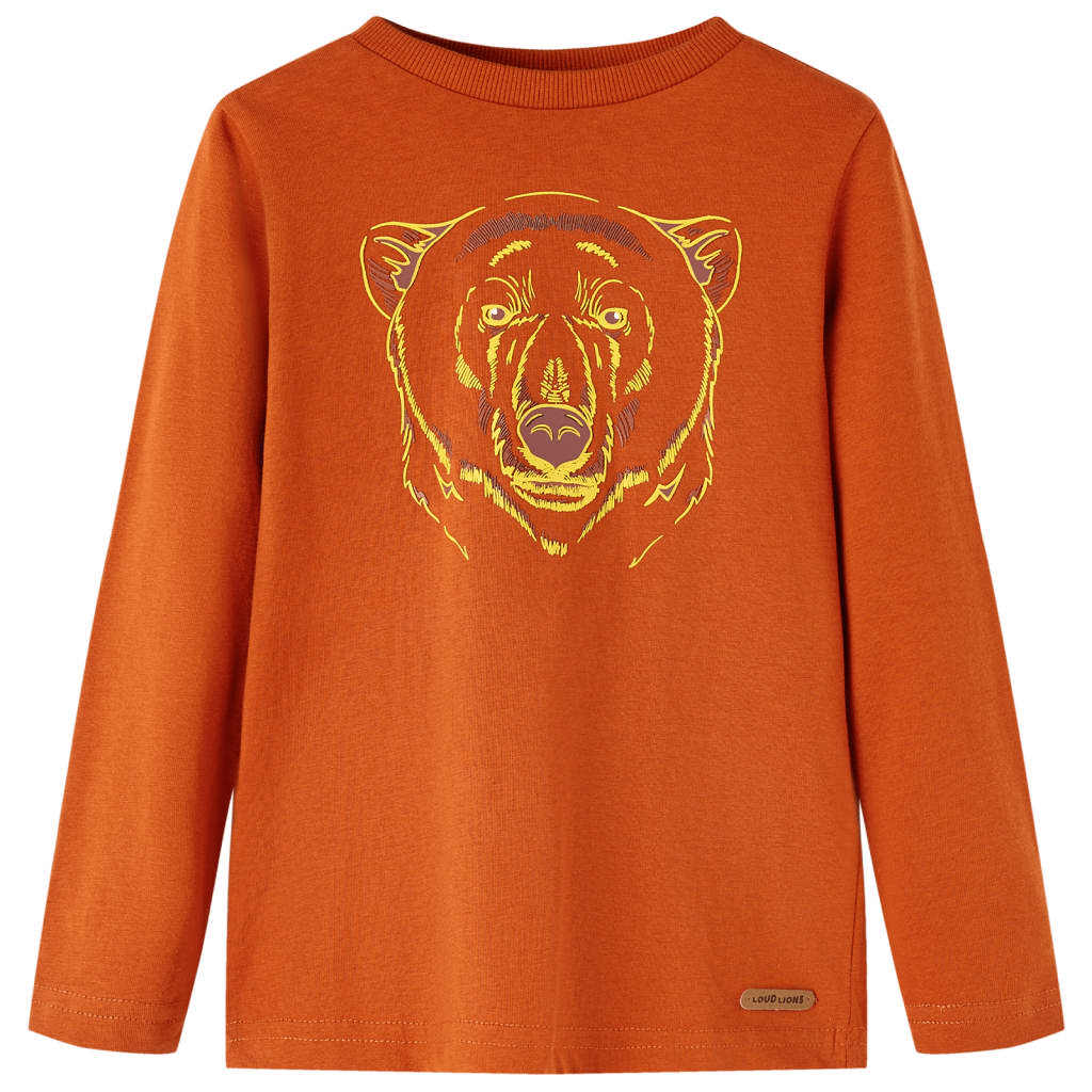 Camicia per bambini Vidaxl con maniche lunghe 116 ruggine leggera
