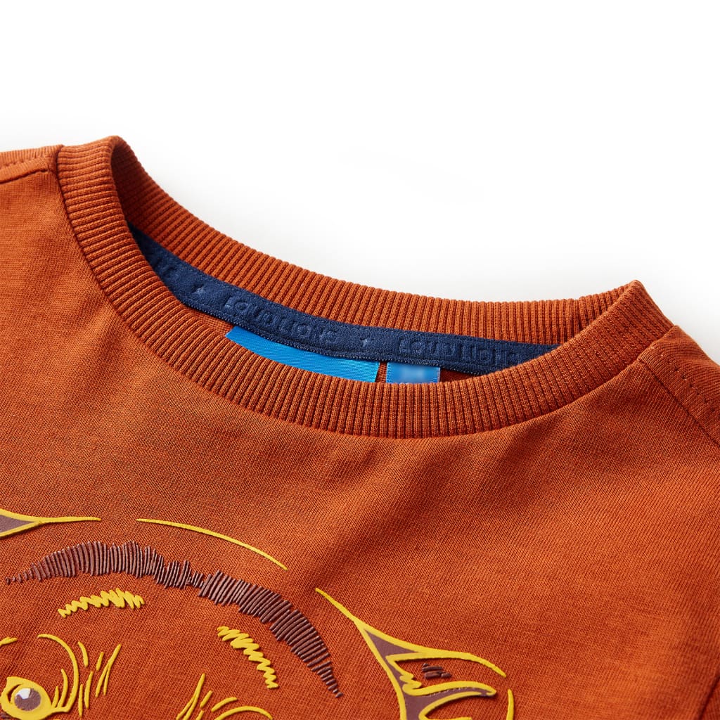 Camicia per bambini Vidaxl con maniche lunghe 116 ruggine leggera