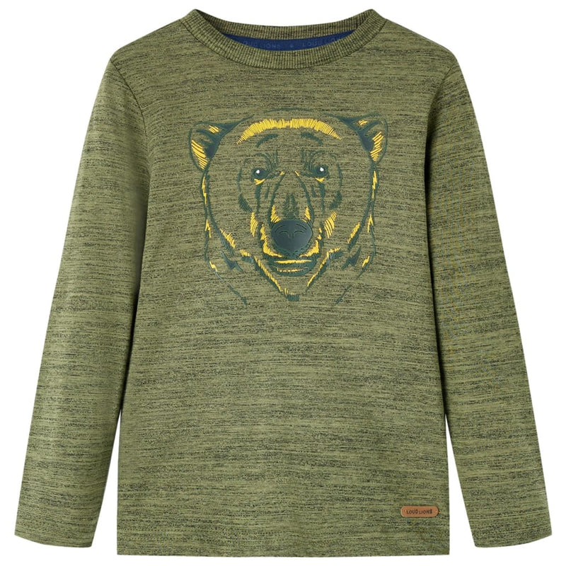 Camicia per bambini Vidaxl con maniche lunghe 116 kaki misto