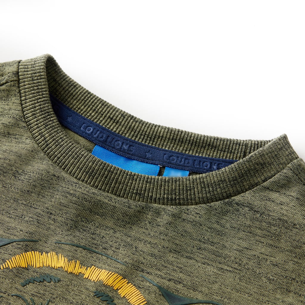 Camicia per bambini Vidaxl con maniche lunghe 128 kaki mista