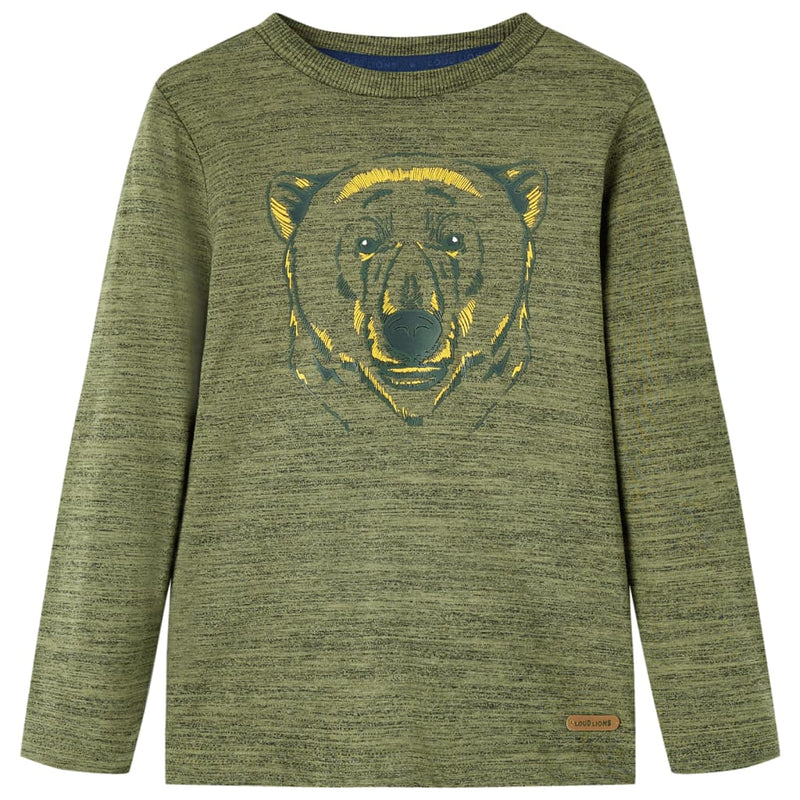 Camicia per bambini Vidaxl con maniche lunghe 140 kaki misto