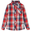 Vidaxl Shirt per bambini a scacchi 104 rosso e blu navy
