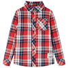 Vidaxl Shirt per bambini a scacchi 116 rosso e blu navy