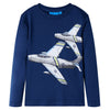 Camicia per bambini Vidaxl con maniche lunghe 128 blu navy
