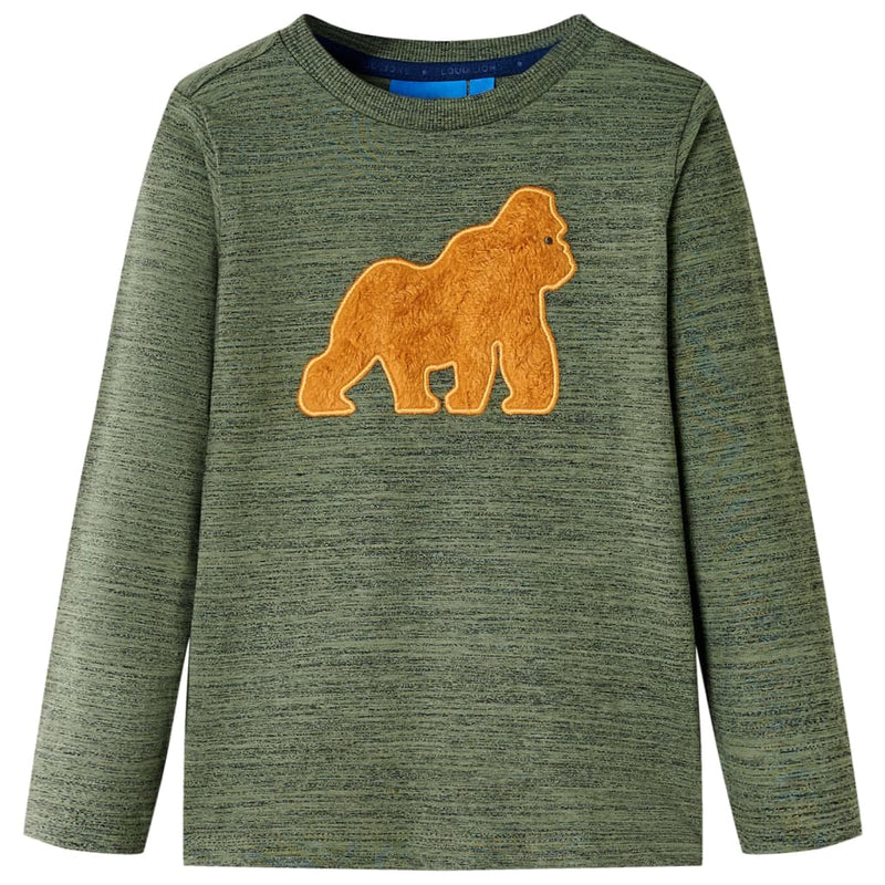 Camicia per bambini Vidaxl con maniche lunghe 104 kaki mista