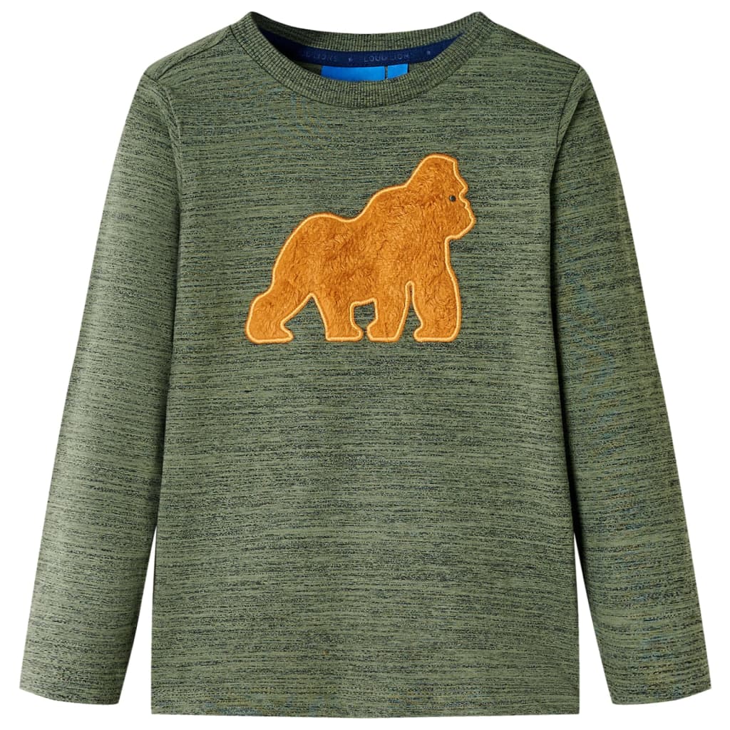 Camicia per bambini Vidaxl con maniche lunghe 104 kaki mista