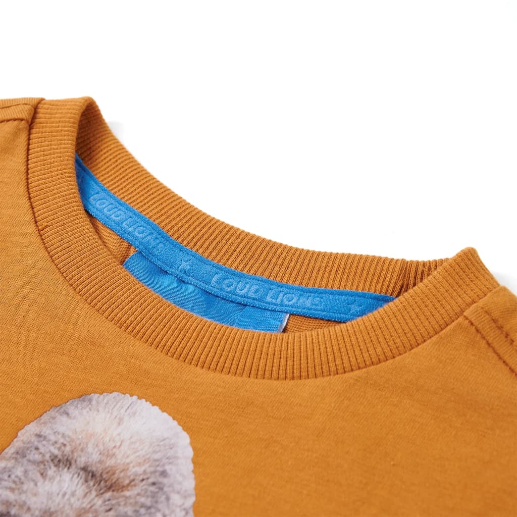 VidaXL Kindershirt met lange mouwen 104 donkerokerkleurig