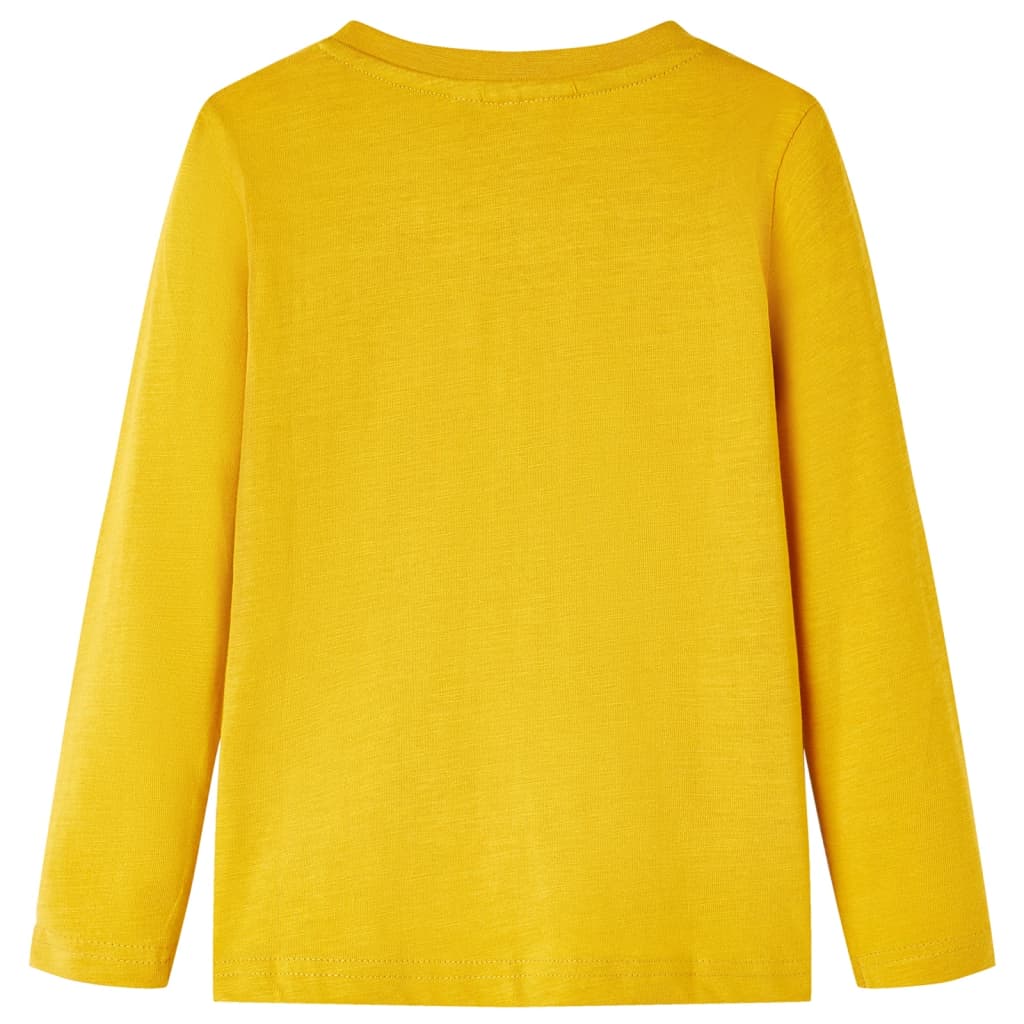 Camisa para niños de Vidaxl con mangas largas 104 ocre -color