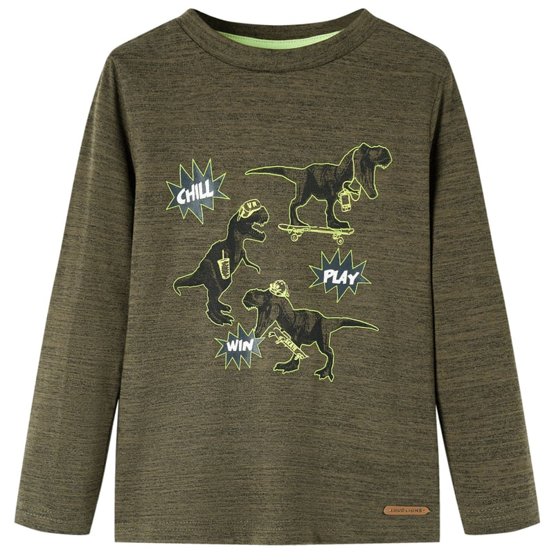 Camicia per bambini Vidaxl con maniche lunghe 104 kaki mista