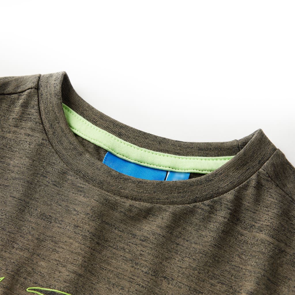 Camicia per bambini Vidaxl con maniche lunghe 128 kaki mista