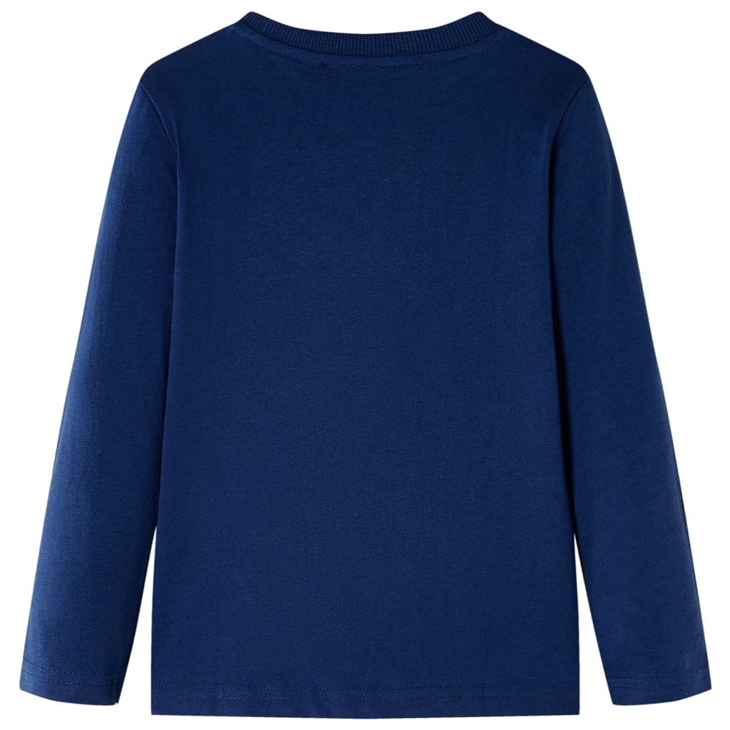 Camisa para niños de Vidaxl con mangas largas 116 azul marino