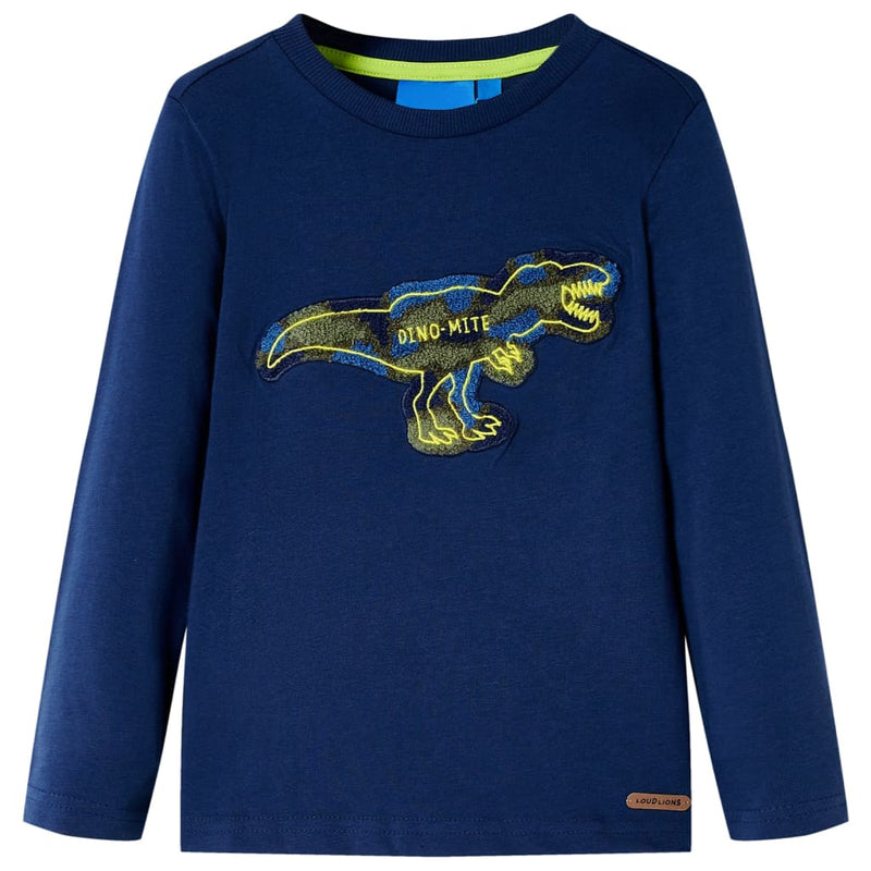 Camicia per bambini Vidaxl con maniche lunghe 128 blu navy